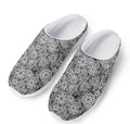 Black And White Western Flower Print Mesh Casual Shoes