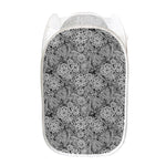 Black And White Western Flower Print Mesh Laundry Hamper