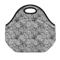 Black And White Western Flower Print Neoprene Lunch Bag