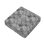 Black And White Western Flower Print Outdoor Seat Cushion Cover