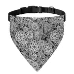 Black And White Western Flower Print Over The Collar Dog Bandana