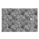 Black And White Western Flower Print Placemat