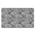 Black And White Western Flower Print Polyester Doormat