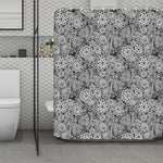 Black And White Western Flower Print Polyester Shower Curtain