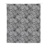 Black And White Western Flower Print Polyester Shower Curtain