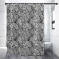 Black And White Western Flower Print Premium Shower Curtain