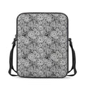 Black And White Western Flower Print Rectangular Crossbody Bag