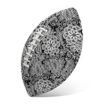 Black And White Western Flower Print Rugby Ball