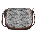 Black And White Western Flower Print Saddle Bag