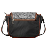 Black And White Western Flower Print Saddle Bag