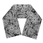 Black And White Western Flower Print Scarf