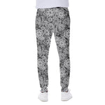 Black And White Western Flower Print Scuba Joggers