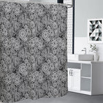 Black And White Western Flower Print Shower Curtain