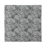 Black And White Western Flower Print Silk Bandana