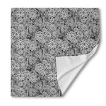Black And White Western Flower Print Silk Bandana