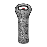 Black And White Western Flower Print Single Neoprene Wine Tote