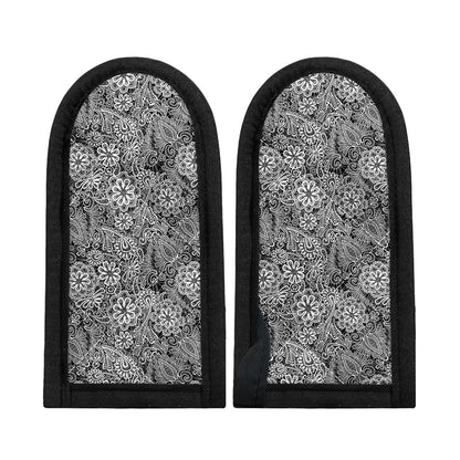 Black And White Western Flower Print Skillet Handle Cover