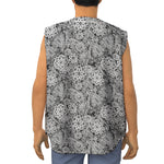 Black And White Western Flower Print Sleeveless Baseball Jersey