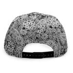 Black And White Western Flower Print Snapback Cap