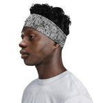 Black And White Western Flower Print Sports Headband