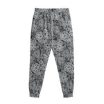 Black And White Western Flower Print Sweatpants