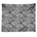 Black And White Western Flower Print Tapestry