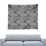 Black And White Western Flower Print Tapestry