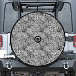 Black And White Western Flower Print Tire Cover With Camera Hole