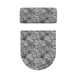 Black And White Western Flower Print Toilet Lid And Tank Cover Set