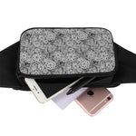 Black And White Western Flower Print Waist Bag