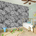 Black And White Western Flower Print Wall Sticker