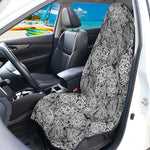 Black And White Western Flower Print Waterproof Car Seat Cover