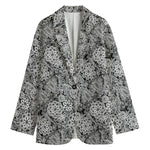 Black And White Western Flower Print Women's Blazer