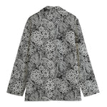 Black And White Western Flower Print Women's Blazer