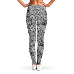 Black And White Western Flower Print Women's Leggings