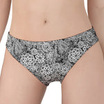 Black And White Western Flower Print Women's Panties