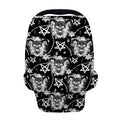 Black And White Wicca Devil Skull Print Baby Seat Cover