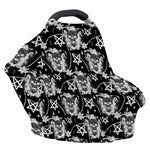 Black And White Wicca Devil Skull Print Baby Seat Cover