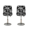 Black And White Wicca Devil Skull Print Bar Stool Covers