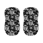 Black And White Wicca Devil Skull Print Bar Stool Covers