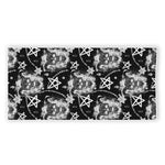 Black And White Wicca Devil Skull Print Beach Towel