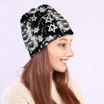 Black And White Wicca Devil Skull Print Beanie