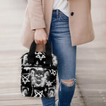Black And White Wicca Devil Skull Print Bible Tote Bag