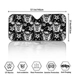 Black And White Wicca Devil Skull Print Car Windshield Sun Shade