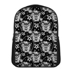Black And White Wicca Devil Skull Print Casual Backpack