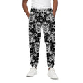 Black And White Wicca Devil Skull Print Cotton Sweatpants