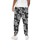 Black And White Wicca Devil Skull Print Cotton Pants