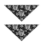 Black And White Wicca Devil Skull Print Dog Bandana
