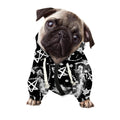 Black And White Wicca Devil Skull Print Dog Zip Up Hoodie