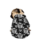 Black And White Wicca Devil Skull Print Dog Zip Up Jacket